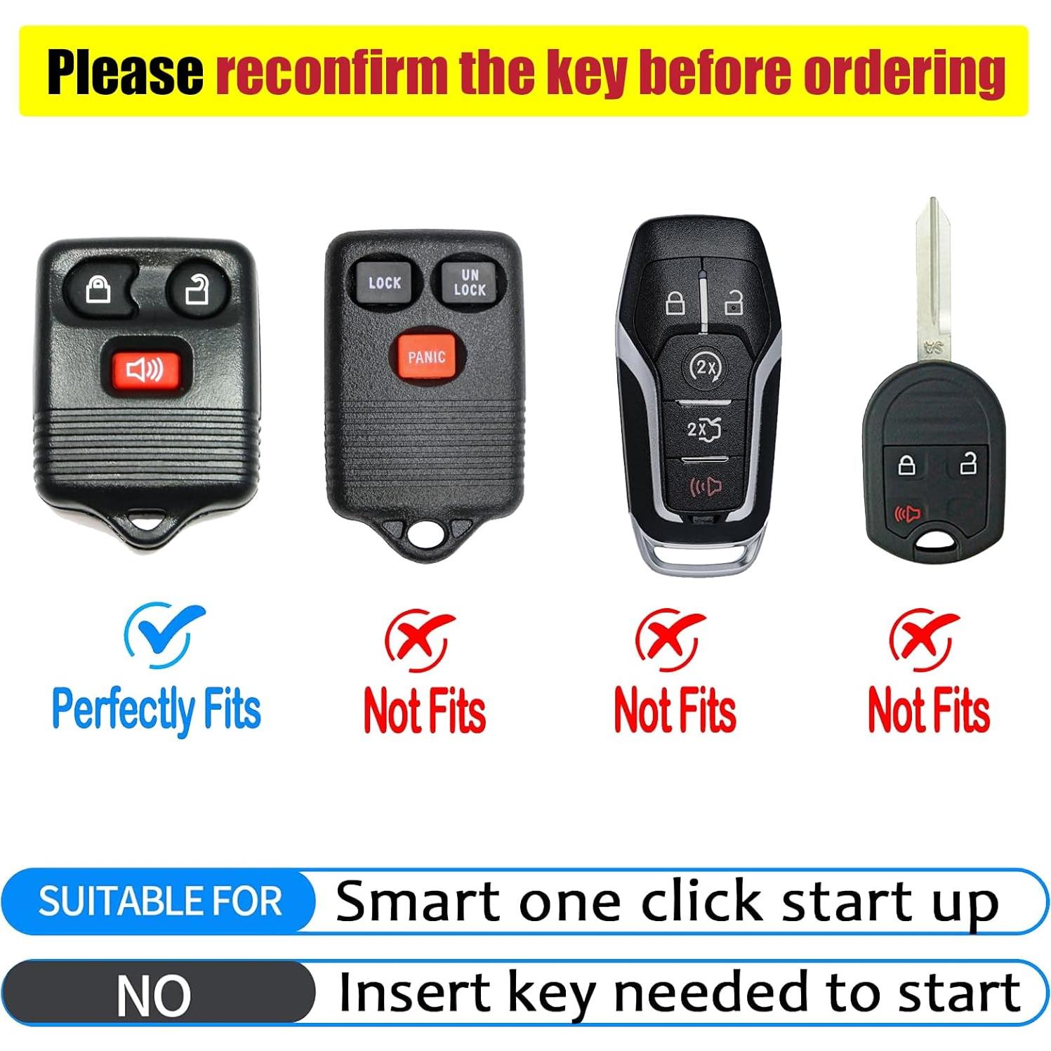 Cubierta de Llavero Ford F150 F250 F350 1998-2010 TPU Negro