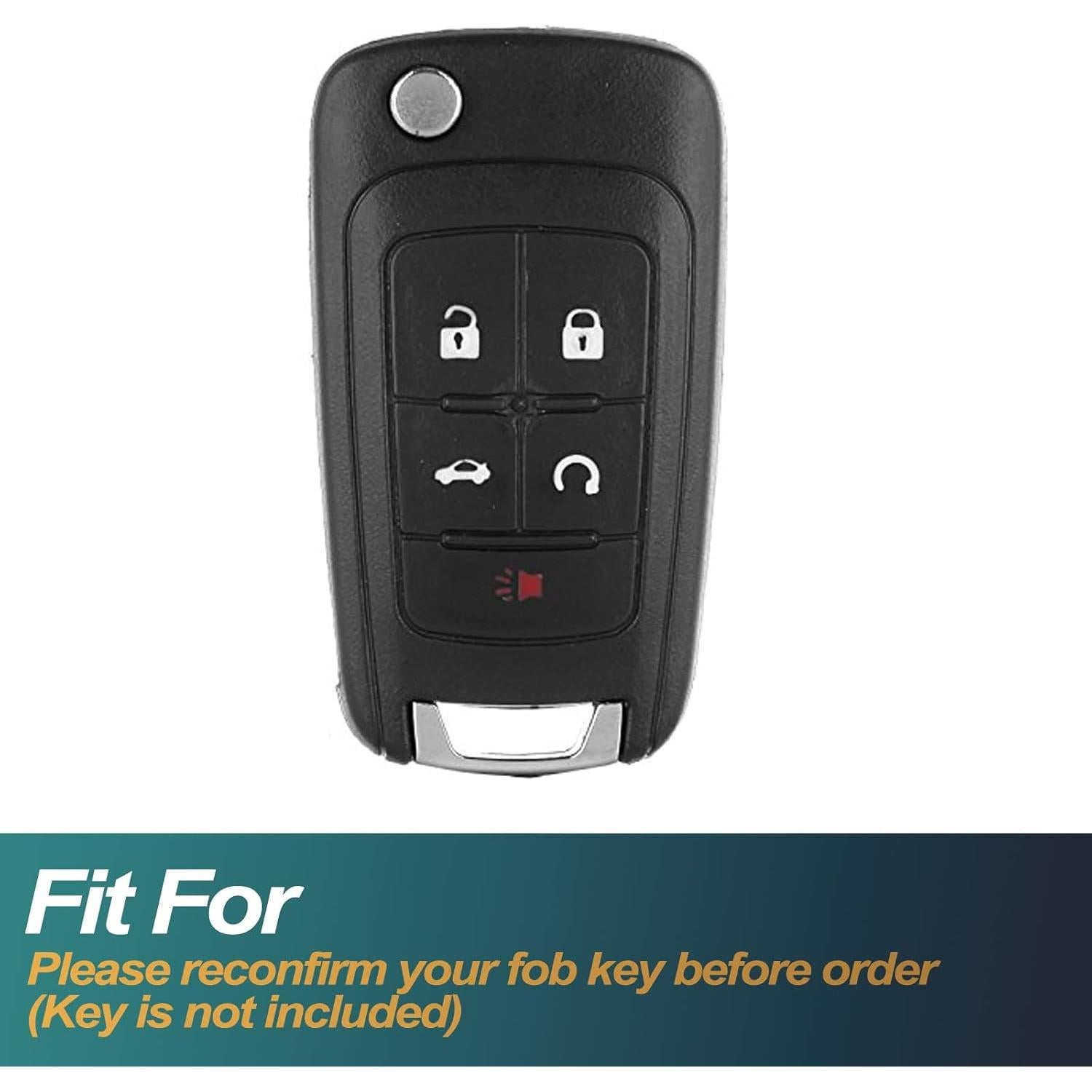 Cubierta de llavero FEYOUN para Chevy y Buick, TPU Negro