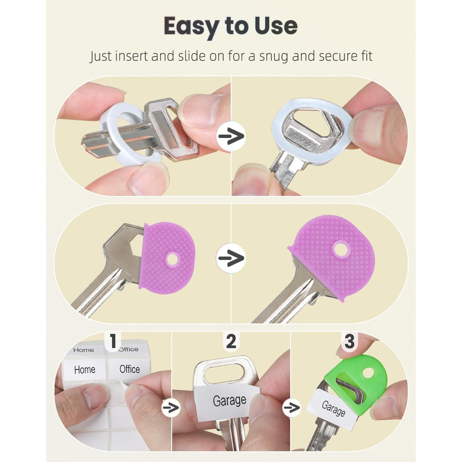 Uniclife 52 Tapas de Llave Coloridas 1" y 0.9" de Plástico