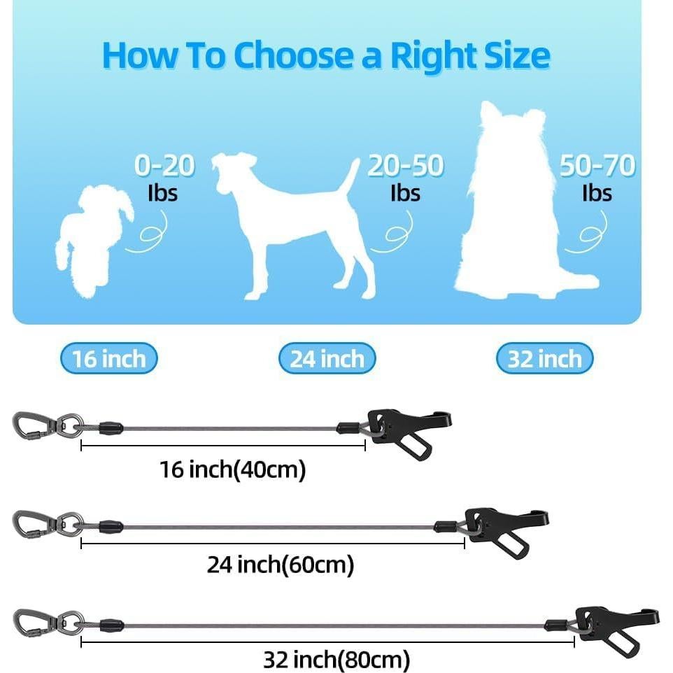 Cinturón de Seguridad para Perros Mi Metty 60cm Negro 3-en-1