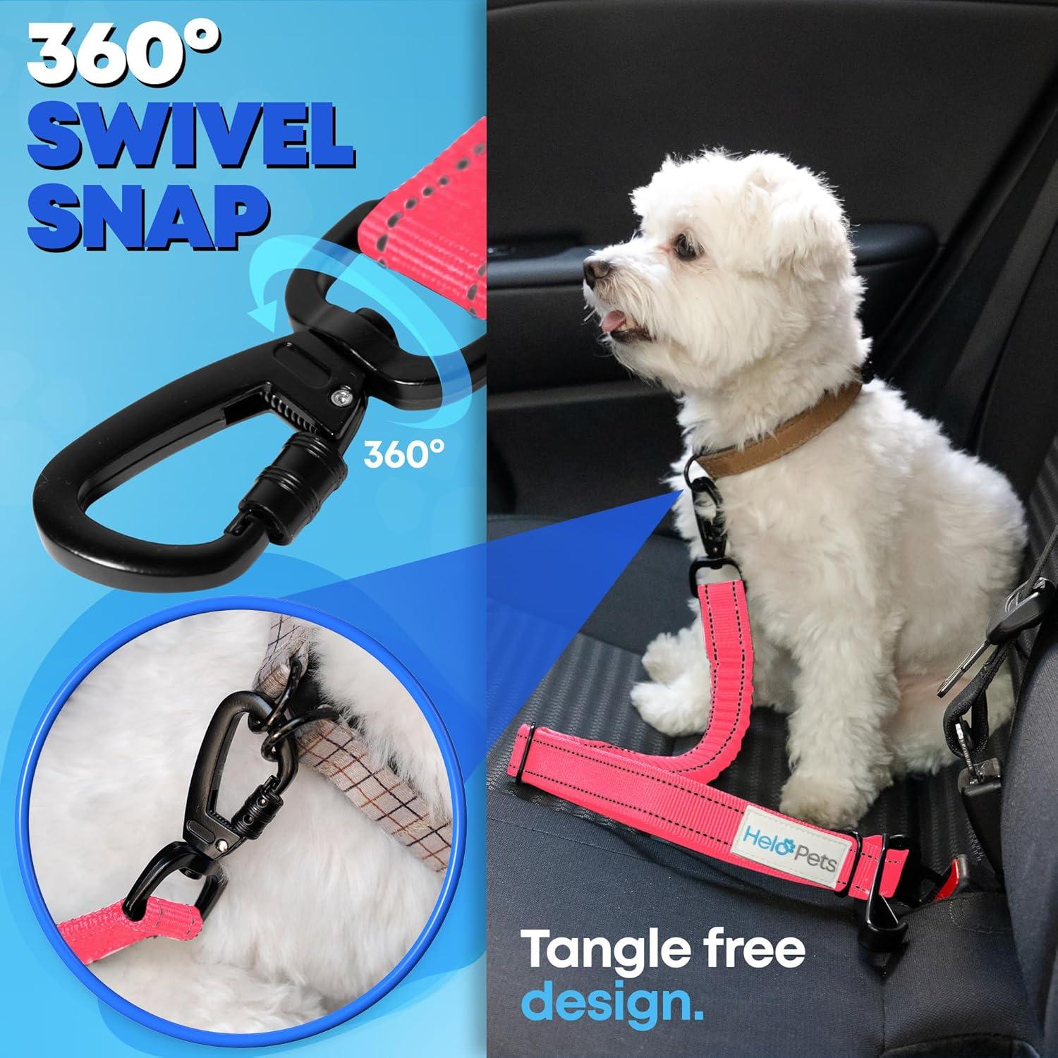 Cinturón de Seguridad para Perros Helo Pets Ajustable Rosa