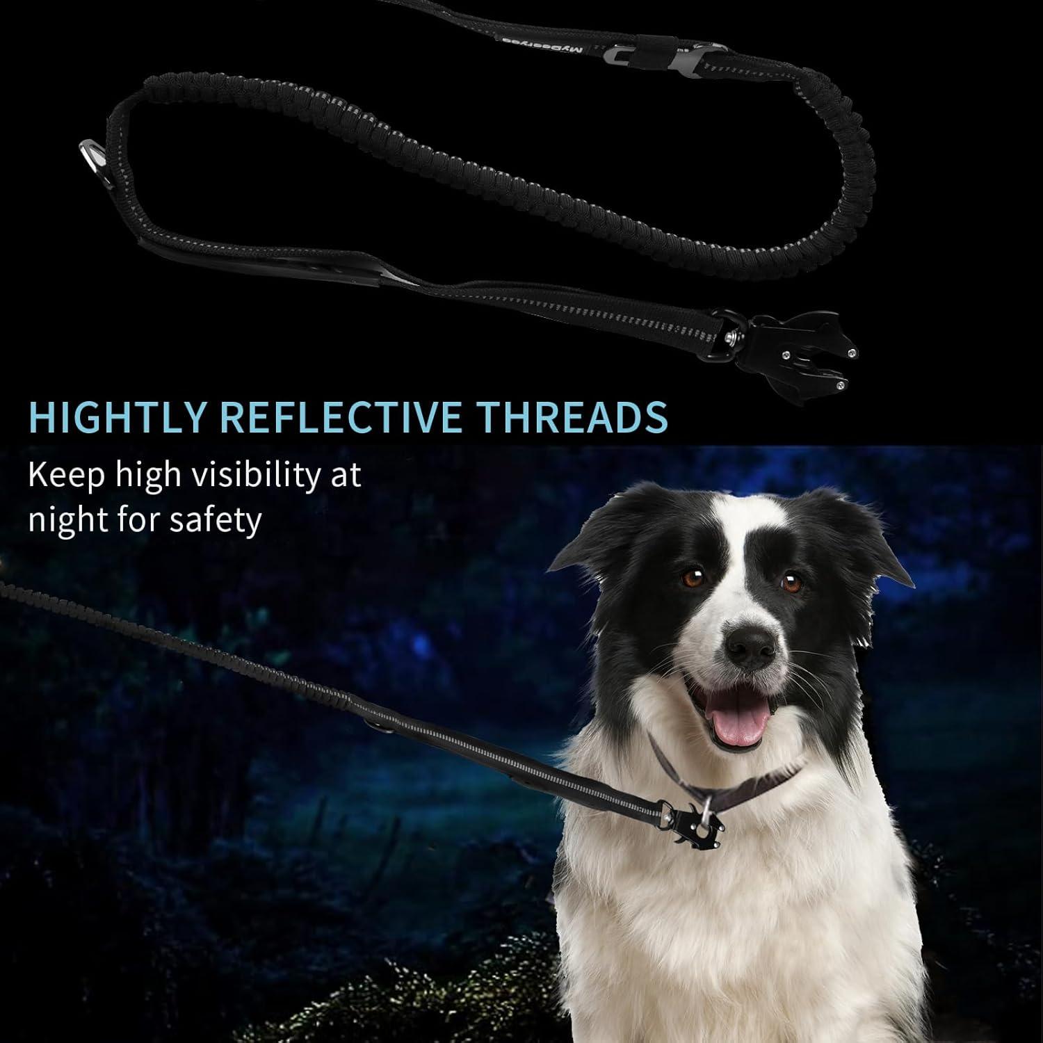 Correa Táctica para Perros MYDEERYOO 4-6 Pies Bungee Reflectante