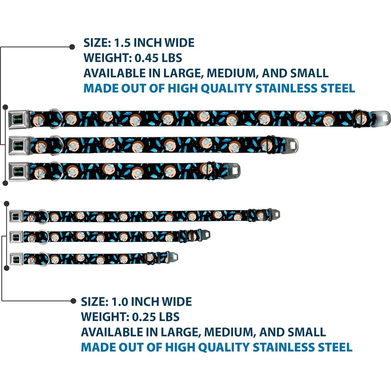 Collar para Perro Rick y Morty - Hebilla Seguridad Miniatura 24.1-33 cm