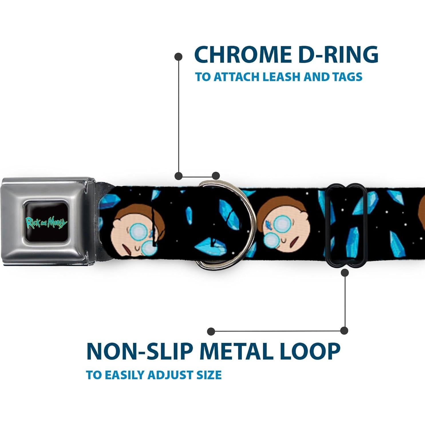 Collar para Perro Rick y Morty - Hebilla Seguridad Miniatura 24.1-33 cm
