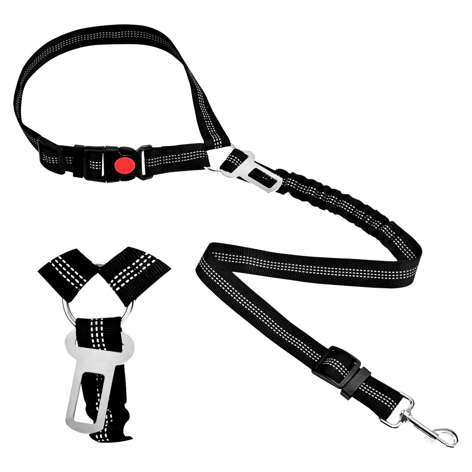 Cinturón de Seguridad para Perros ROUWINNE Ajustable Negro