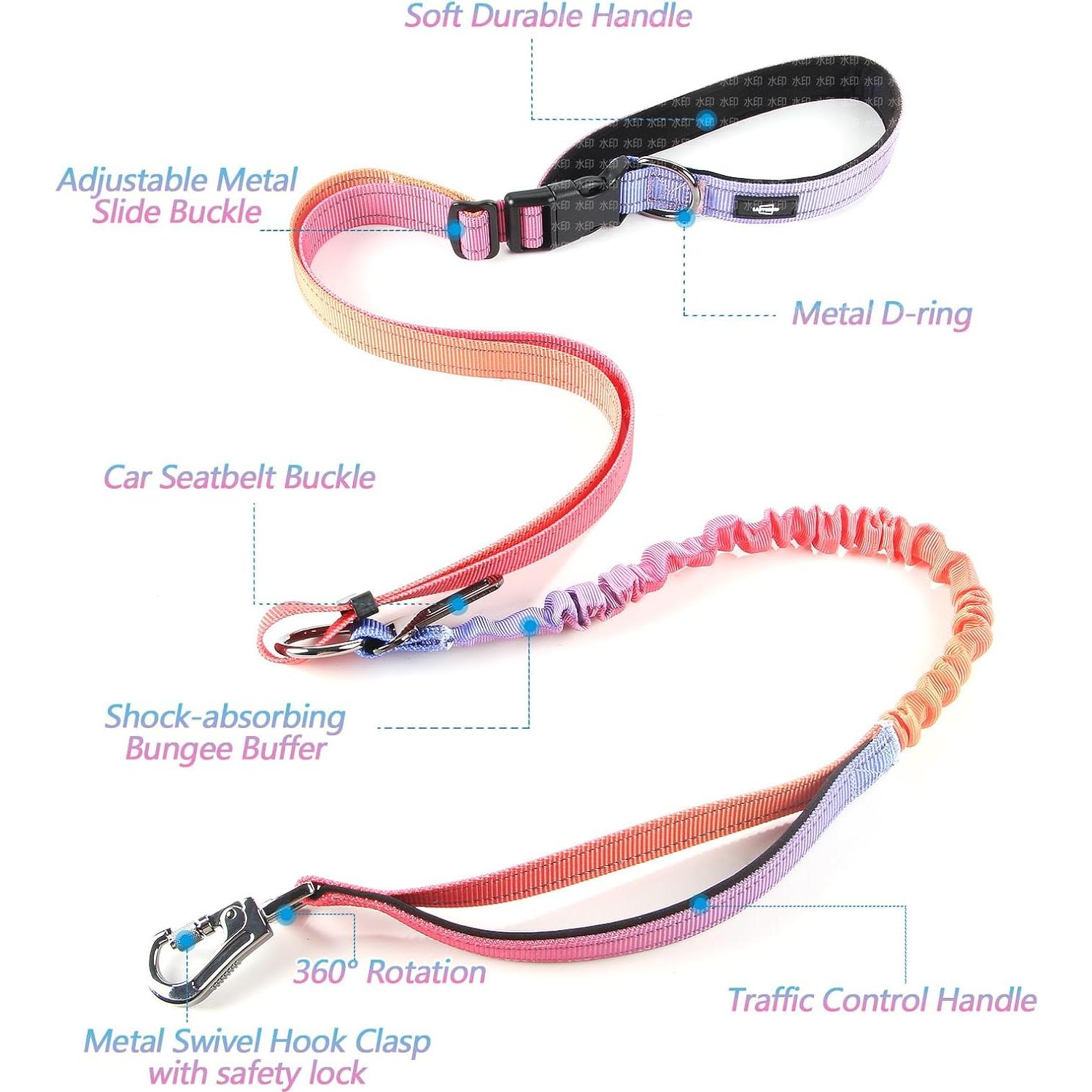 Correa Bungee para Perros LAETUSKID 1.22-1.83m Reflectante