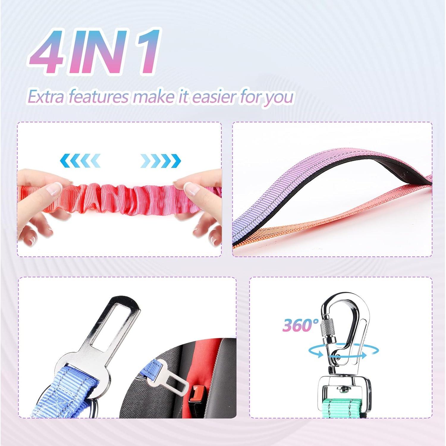 Correa Bungee para Perros LAETUSKID 1.22-1.83m Reflectante