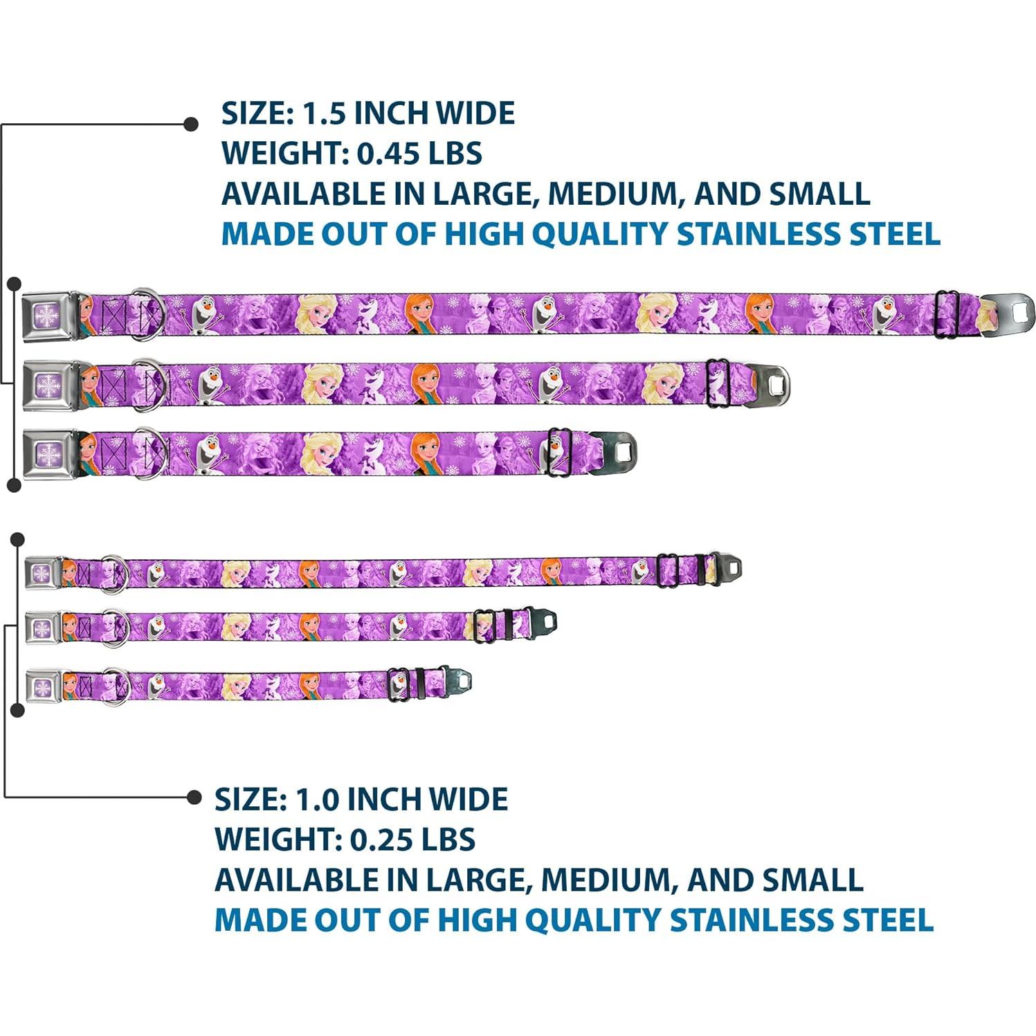 Collar de Perro Buckle-Down Disney Frozen 22.86-38.1 cm