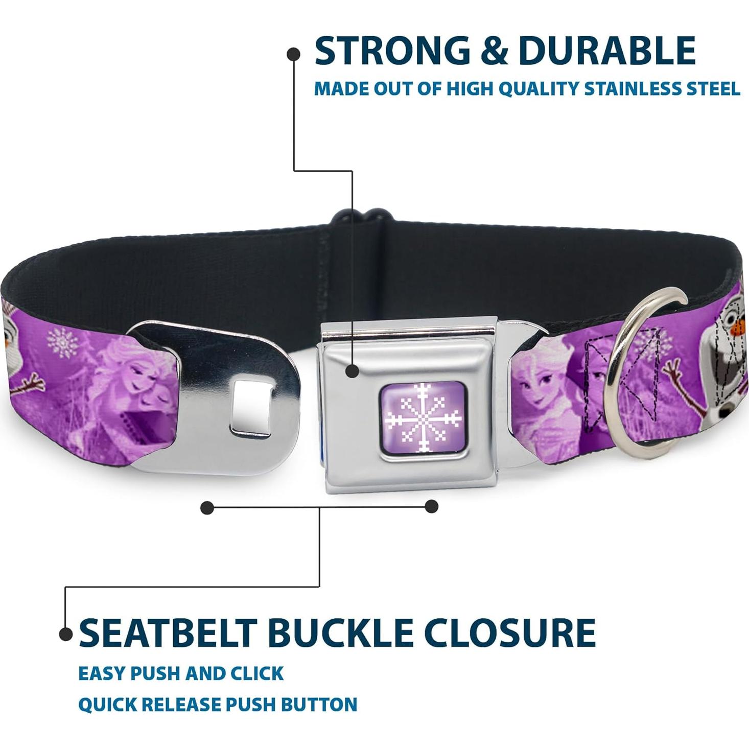 Collar de Perro Buckle-Down Disney Frozen 22.86-38.1 cm