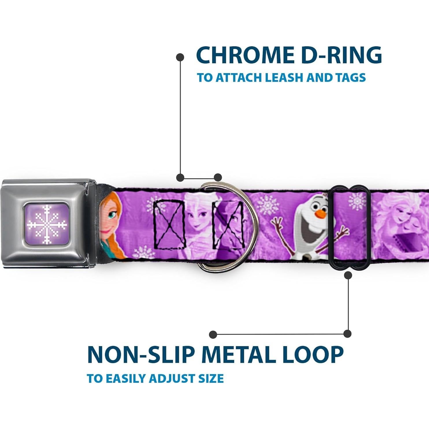 Collar de Perro Buckle-Down Disney Frozen 22.86-38.1 cm