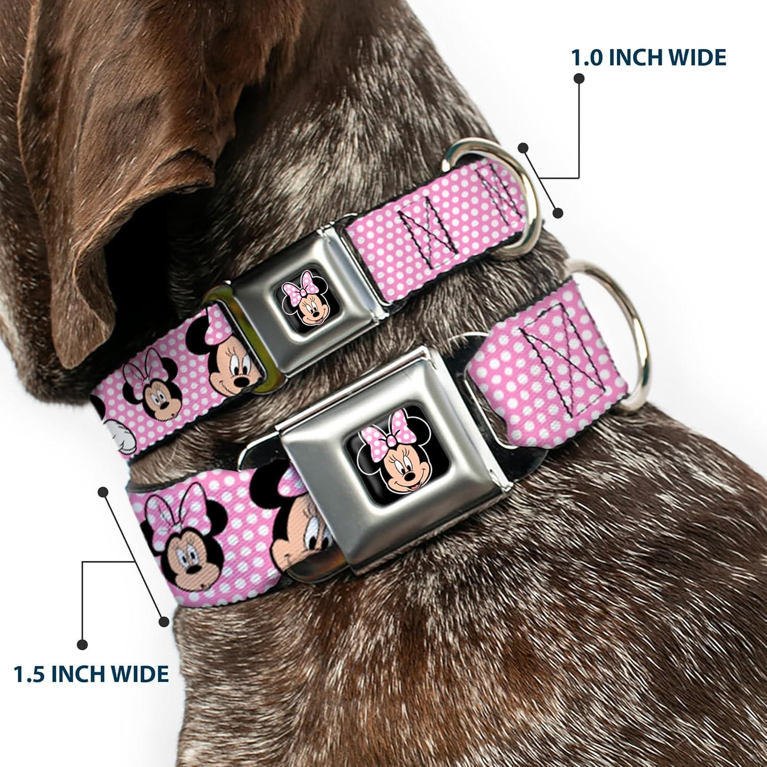 Collar para Perro Buckle-Down Minnie Mouse Rosa 3.81 cm Ancho