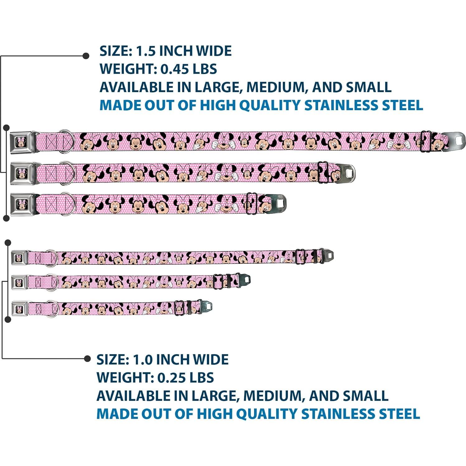 Collar para Perro Buckle-Down Minnie Mouse Rosa 3.81 cm Ancho