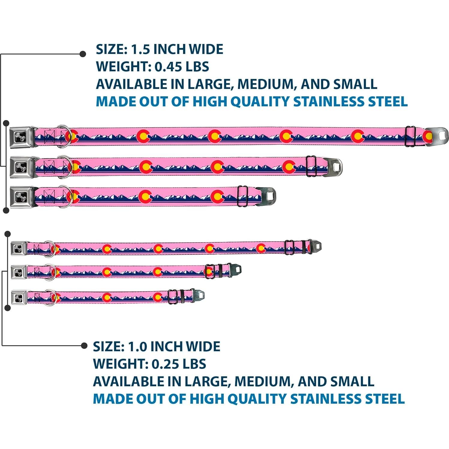 Collar de Perro Buckle-Down, Hebilla de Seguridad, 38-61 cm