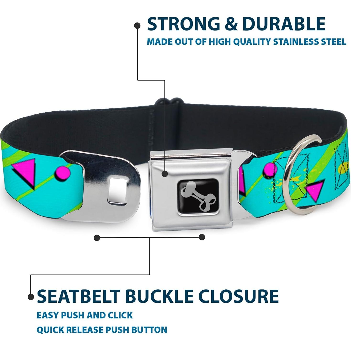 Collar para Perro Buckle-Down Grande 38-66 cm Azul/Rosa