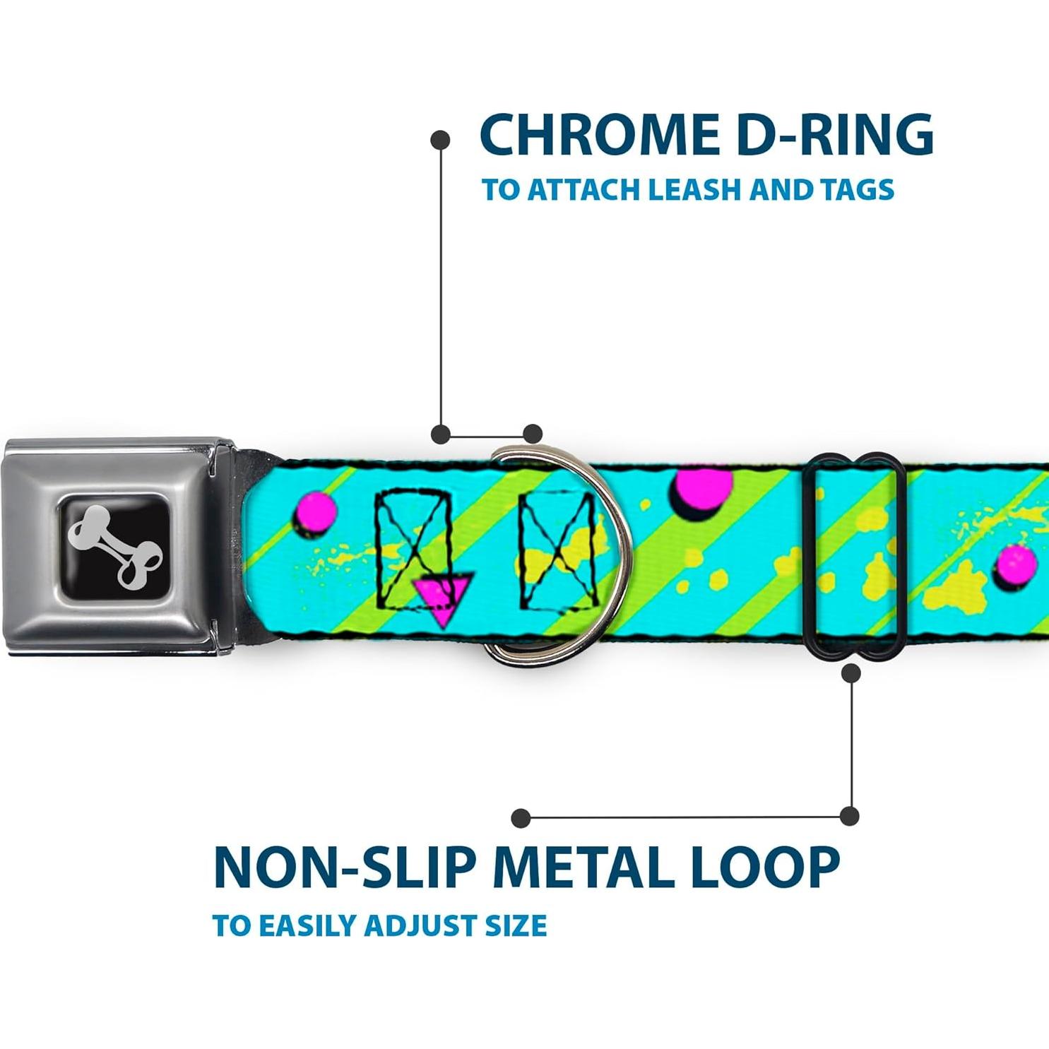 Collar para Perro Buckle-Down Grande 38-66 cm Azul/Rosa