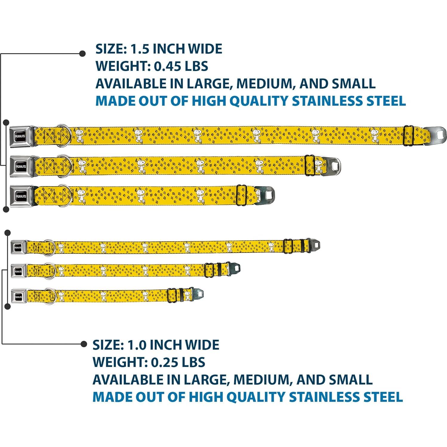 Collar para Perros Peanuts Buckle-Down 28-42 cm Amarillo Negro