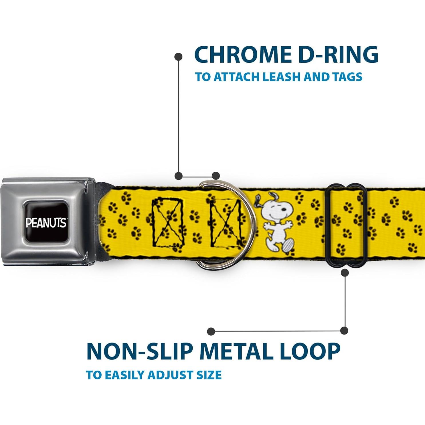 Collar para Perros Peanuts Buckle-Down 28-42 cm Amarillo Negro