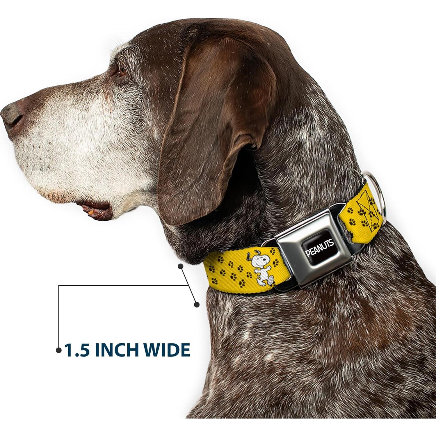 Collar para Perros Peanuts Buckle-Down 28-42 cm Amarillo Negro