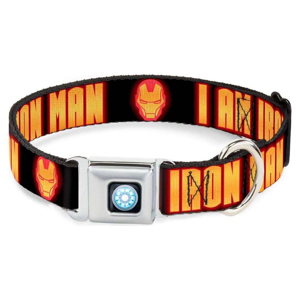 Collar de Perro Buckle-Down Iron Man 2.54 cm Ajustable Mediano