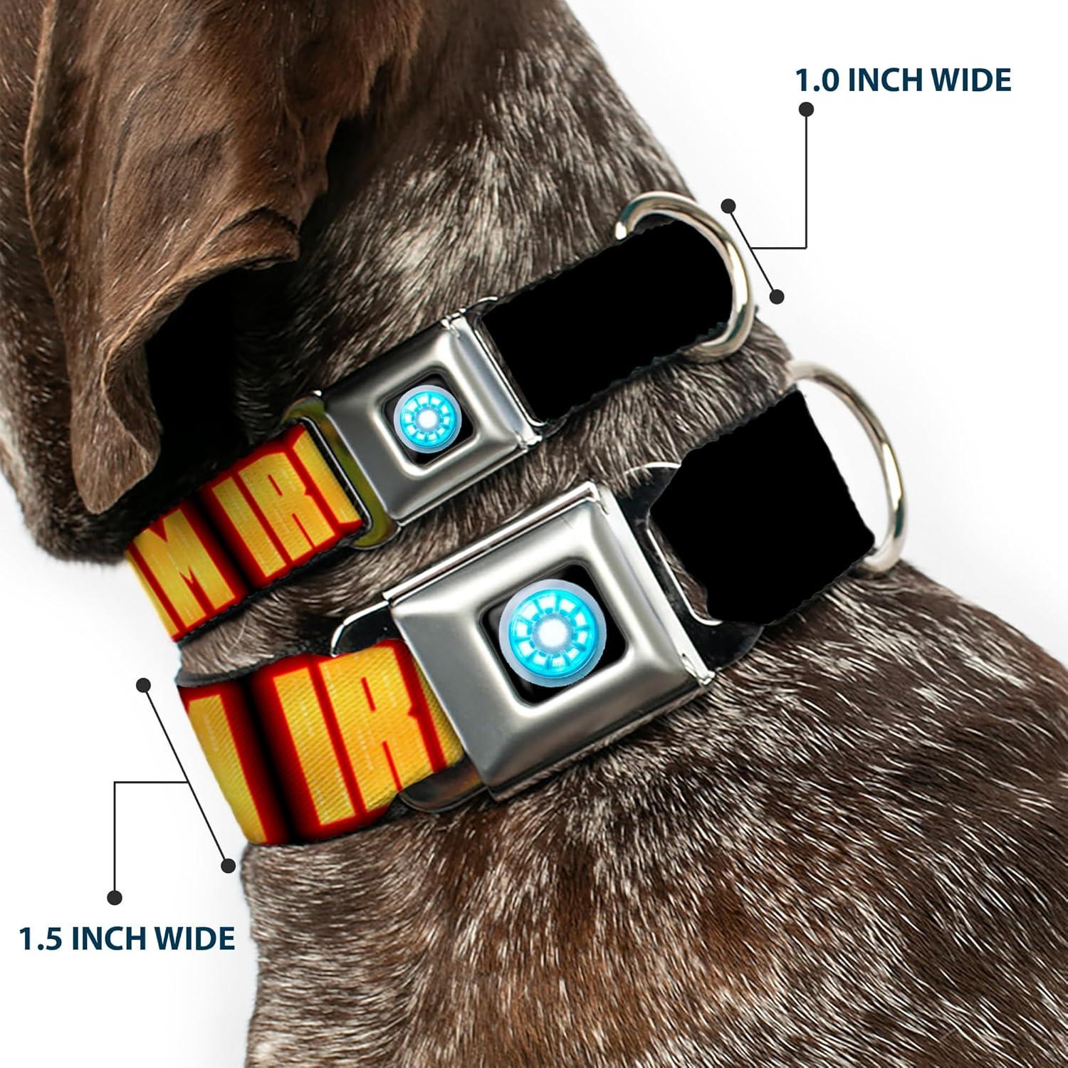 Collar de Perro Buckle-Down Iron Man 2.54 cm Ajustable Mediano