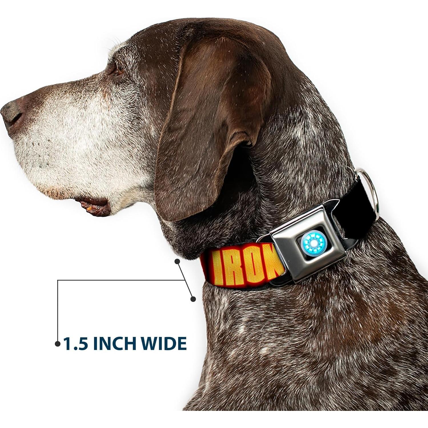 Collar de Perro Buckle-Down Iron Man 2.54 cm Ajustable Mediano