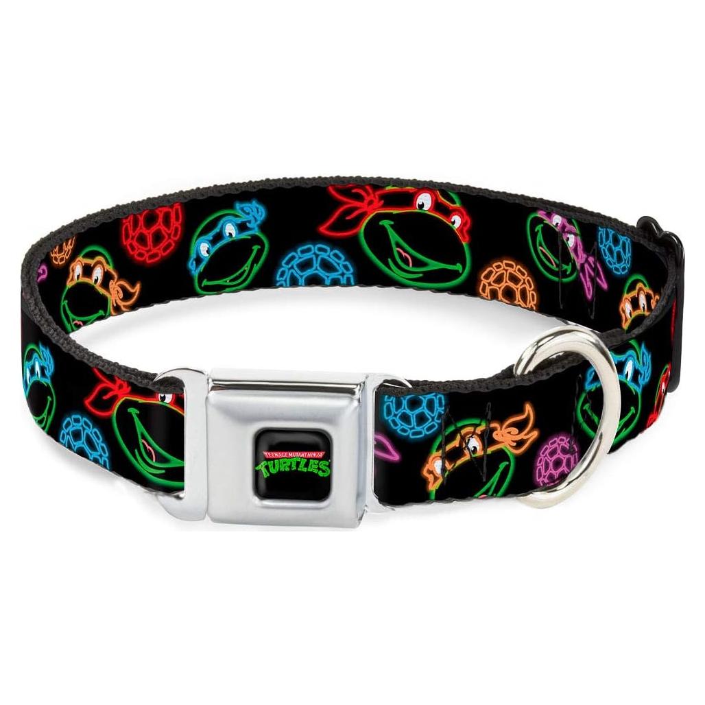 Collar para Perro Buckle-Down TMNT Neón 2.54 cm Ancho 23-38 cm
