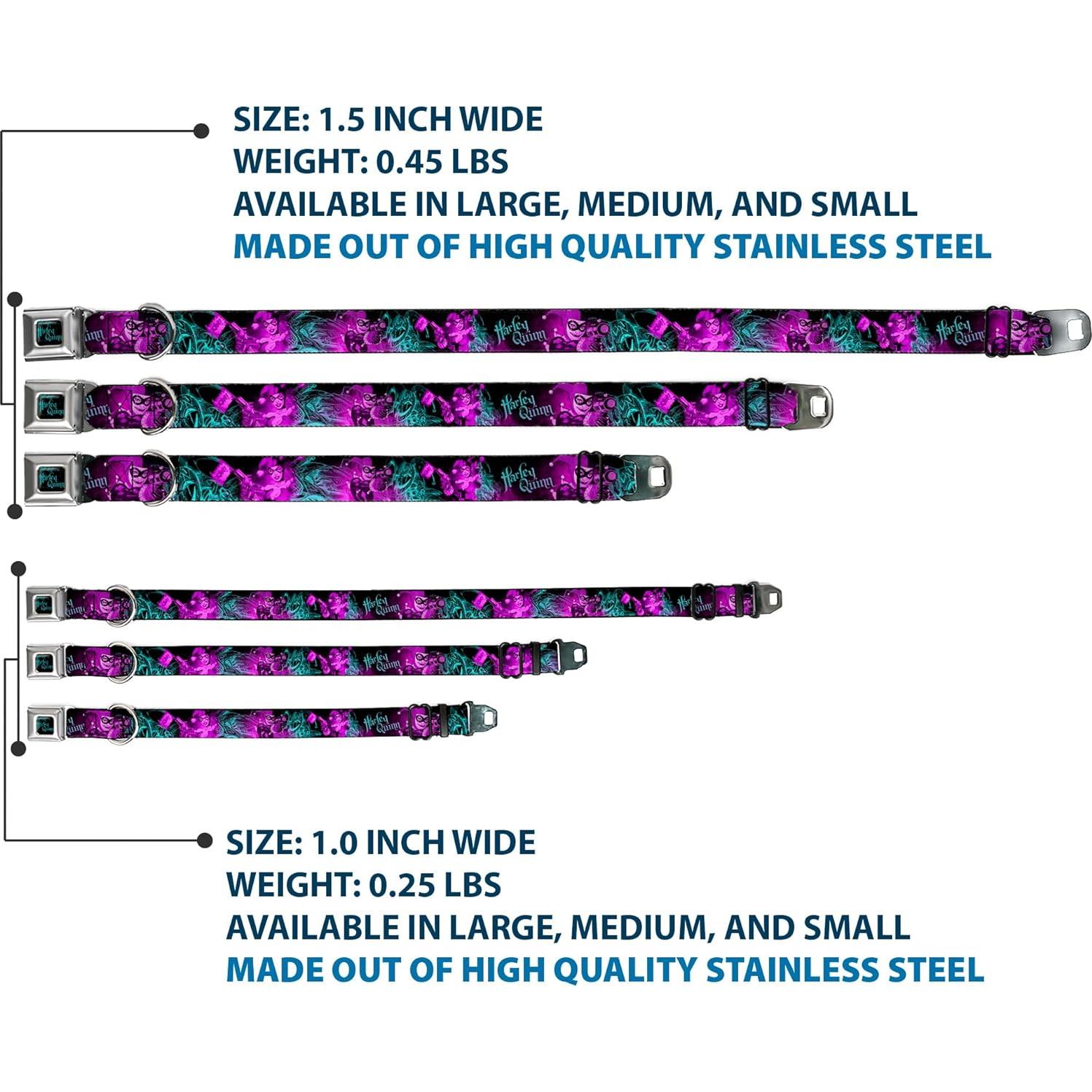 Collar de Perro Mediano Buckle-Down DC Comics Harley Quinn 3.81 cm