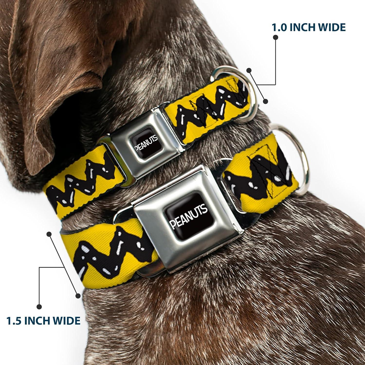 Collar para Perro Peanuts Buckle-Down 11-16.5" Amarillo Negro