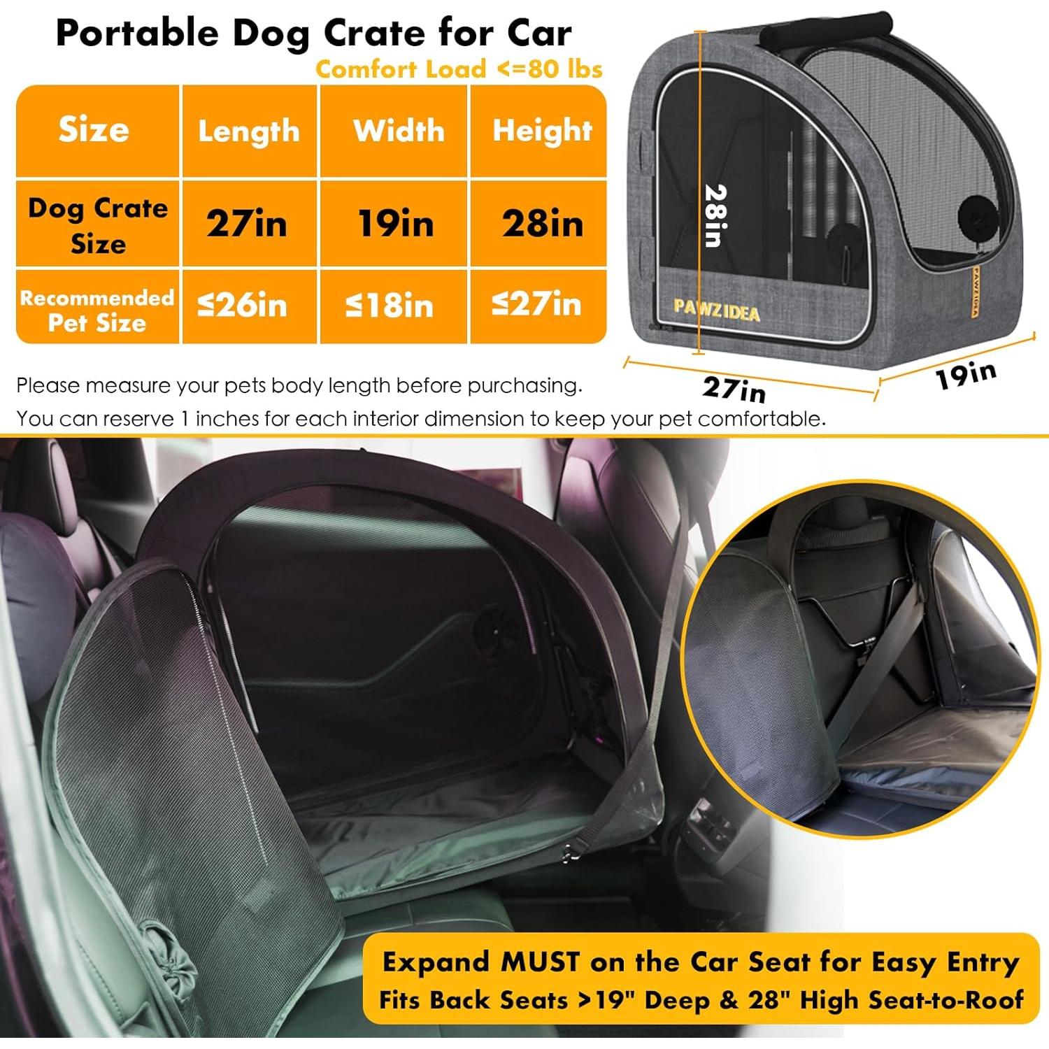 Jaula Portátil para Perros PAWZIDEA Grande 68.6x48.3x71.1cm