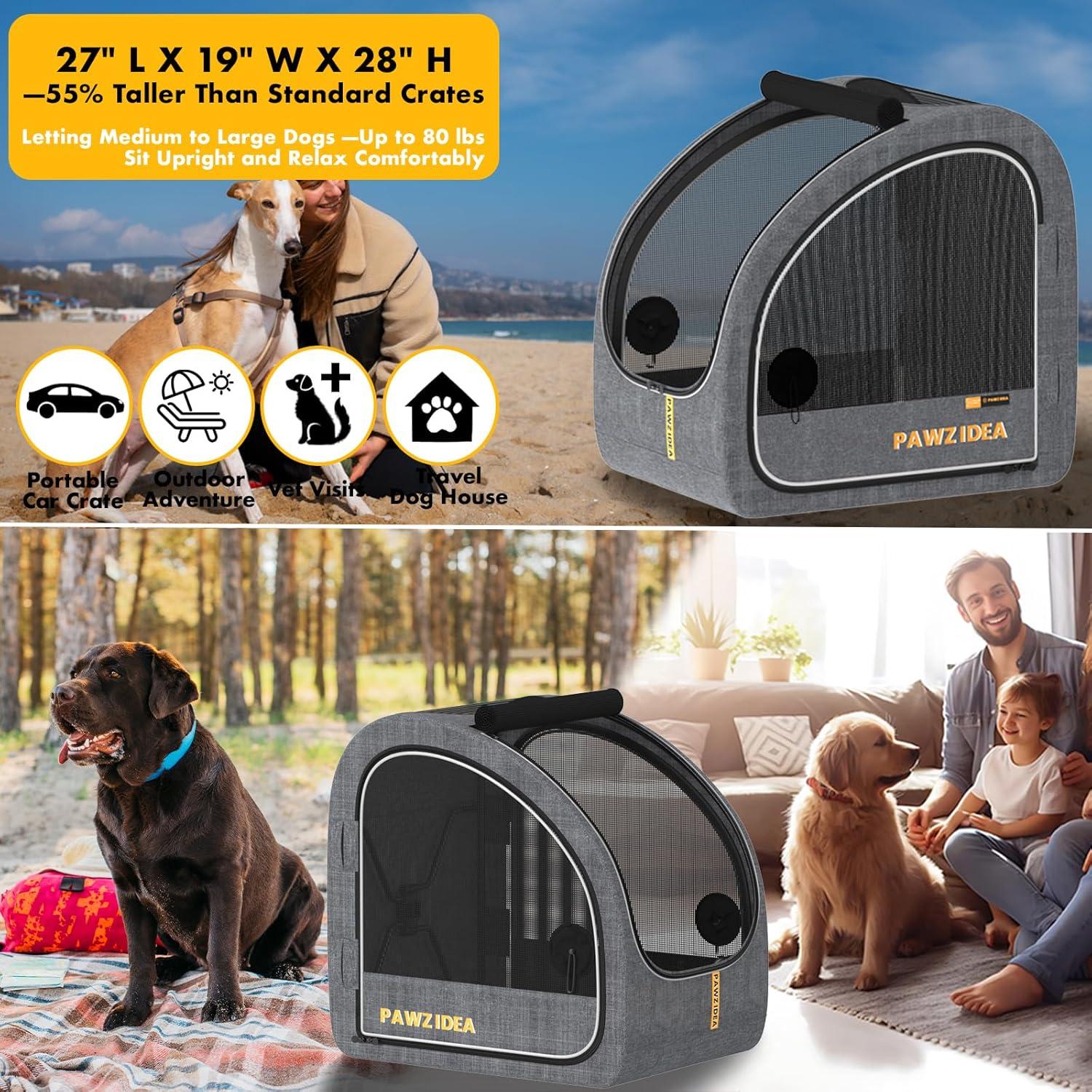 Jaula Portátil para Perros PAWZIDEA Grande 68.6x48.3x71.1cm