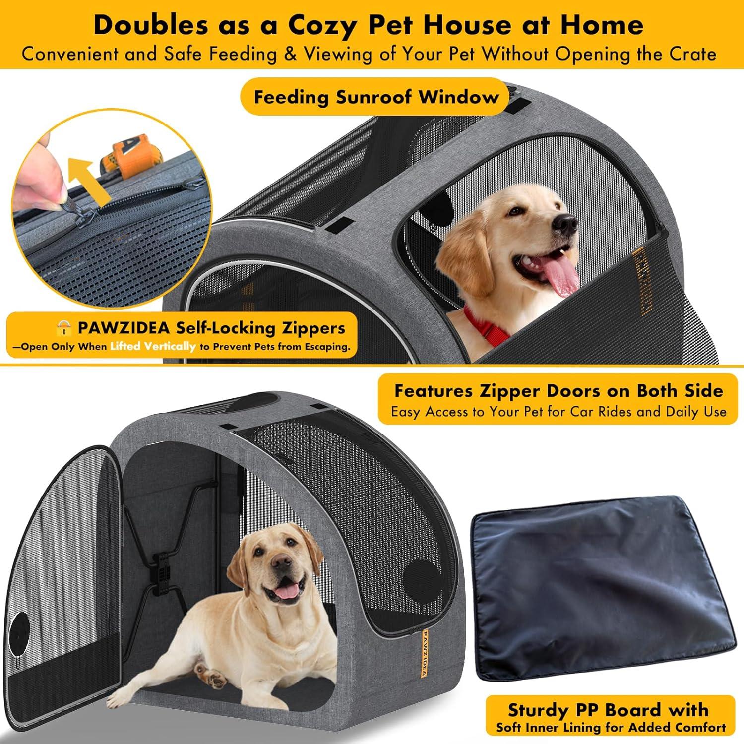 Jaula Portátil para Perros PAWZIDEA Grande 68.6x48.3x71.1cm