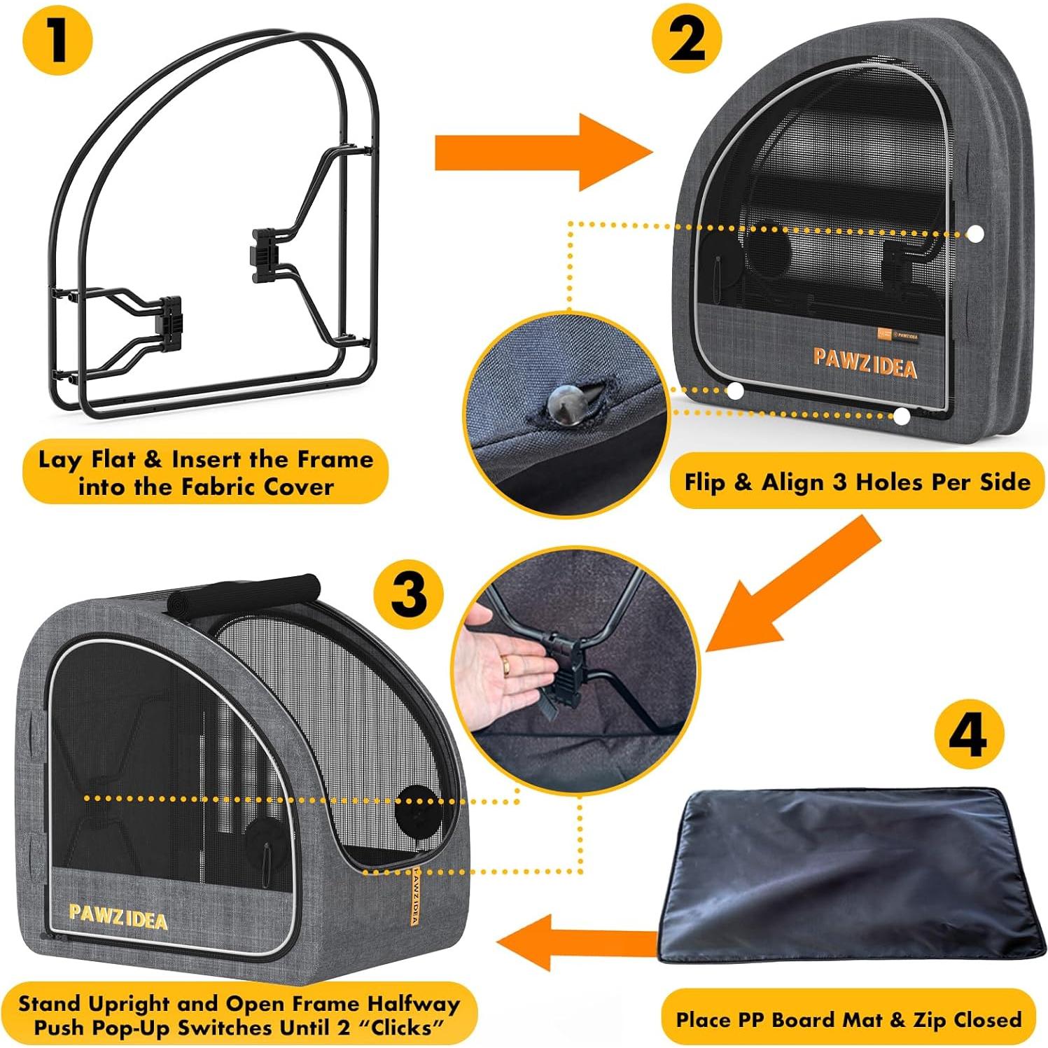 Jaula Portátil para Perros PAWZIDEA Grande 68.6x48.3x71.1cm