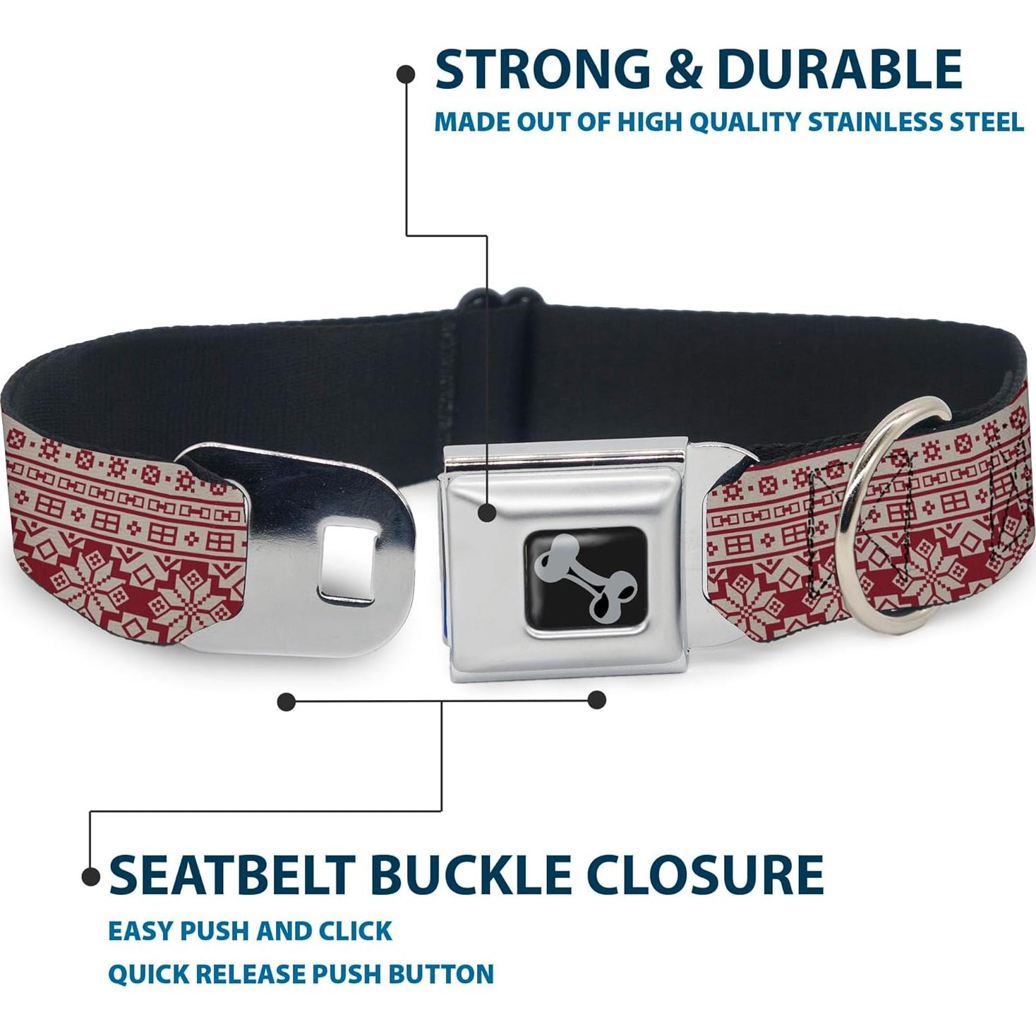 Collar para Perros Buckle-Down 33-43 cm con Hebilla de Seguridad