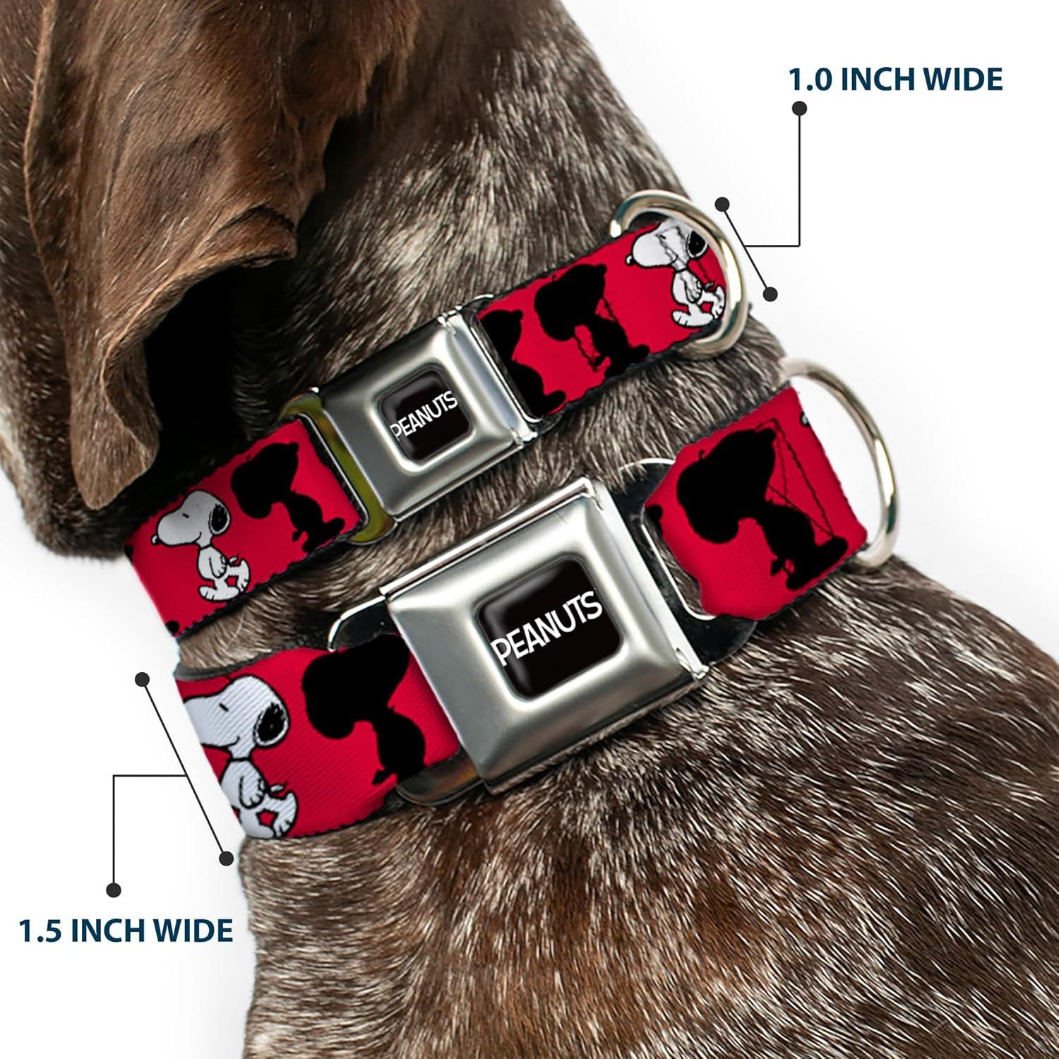 Collar para Perro Peanuts Buckle-Down 33-43 cm Rojo Negro