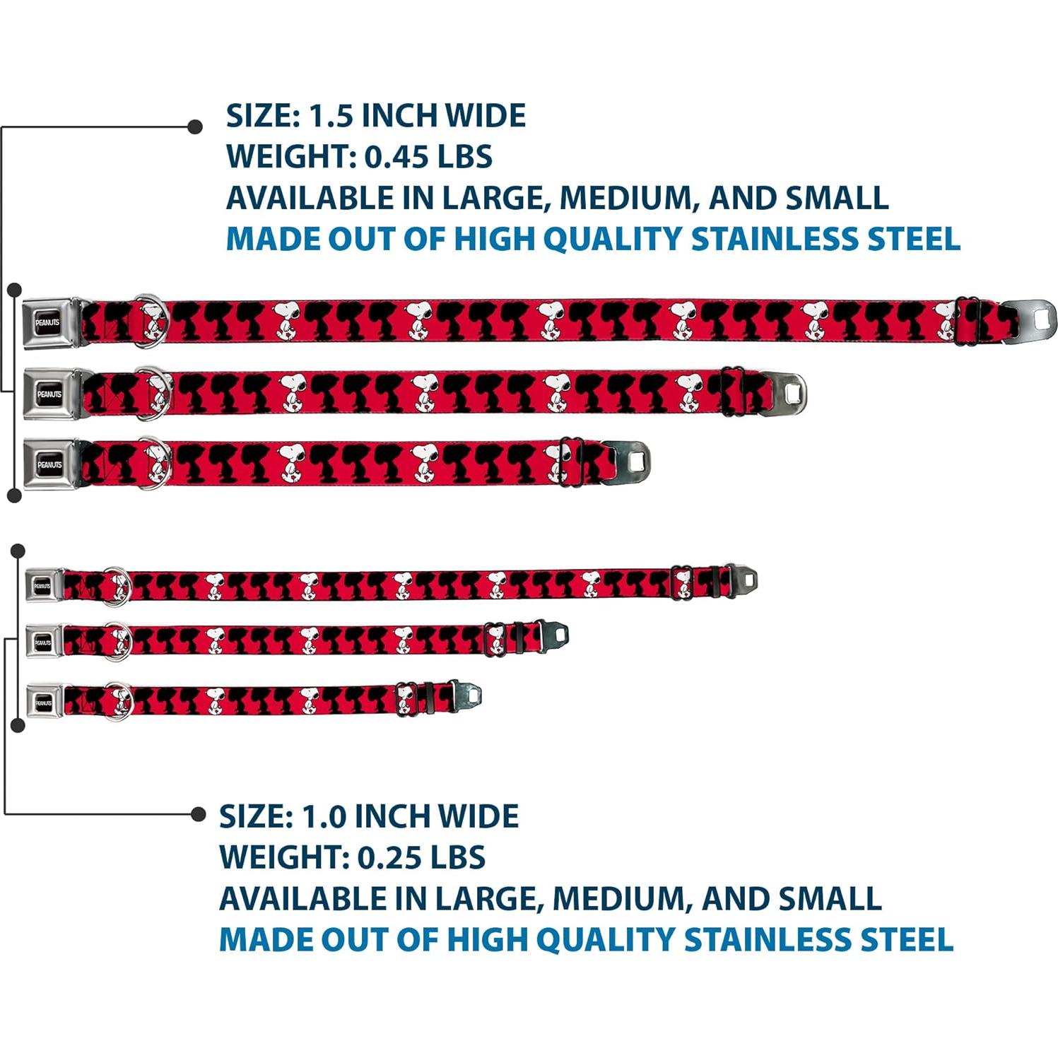 Collar para Perro Peanuts Buckle-Down 33-43 cm Rojo Negro