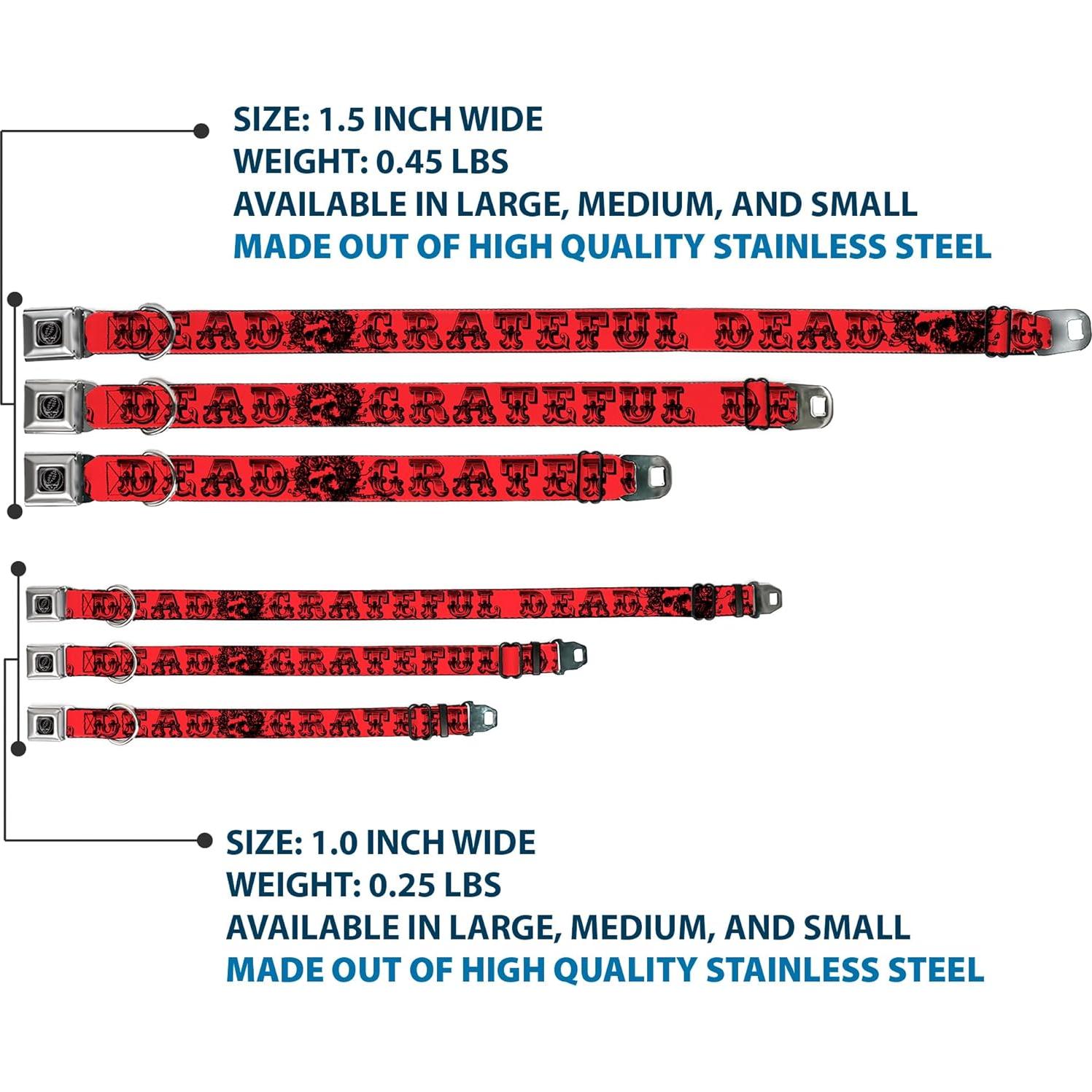 Collar para Perros Grateful Dead con Hebilla de Seguridad 50.8-78.7 cm