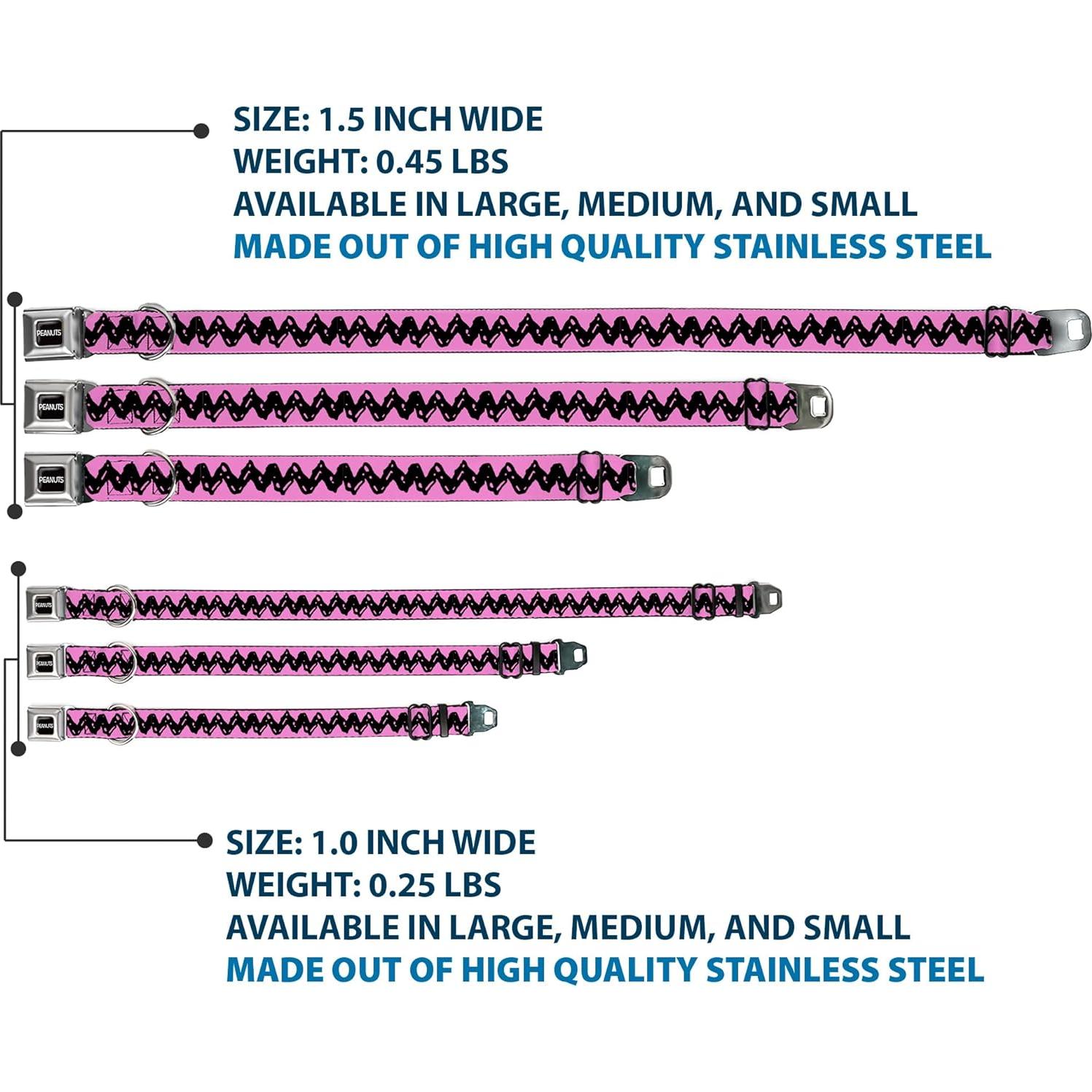 Collar para Perros Peanuts Buckle-Down 24.1-33 cm Rosa