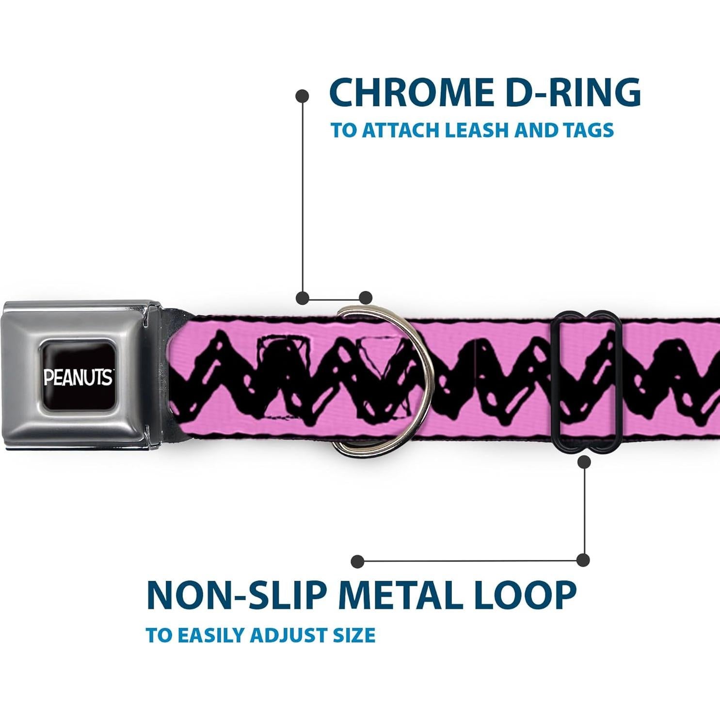 Collar para Perros Peanuts Buckle-Down 24.1-33 cm Rosa