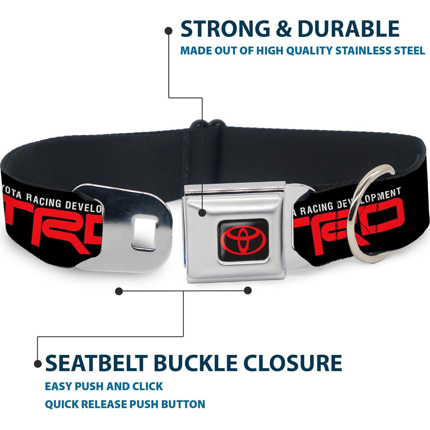 Collar para Perros Toyota TRD con Hebilla de Seguridad 38-61 cm