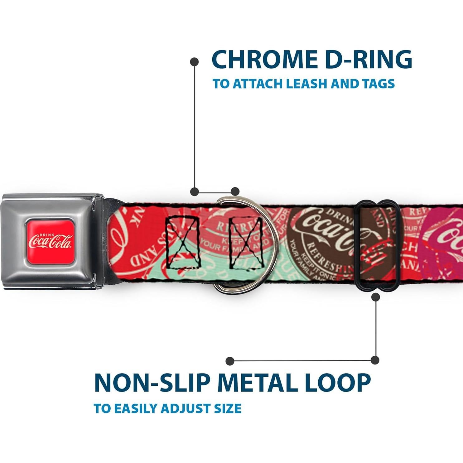 Collar para Perro Coca-Cola con Hebilla de Seguridad 38-61 cm