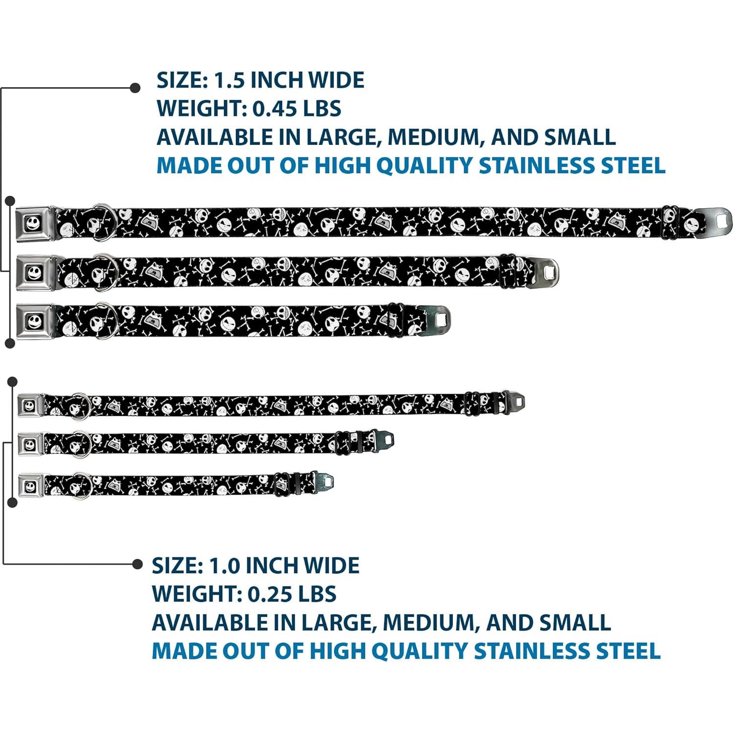 Collar de Perro Buckle-Down Huesos Esparcidos 11-17 cm