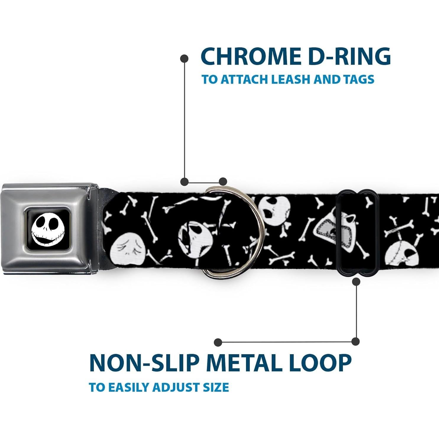 Collar de Perro Buckle-Down Huesos Esparcidos 11-17 cm