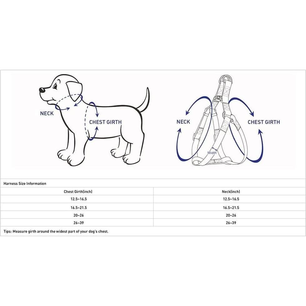 Arnés Reflectante Blueberry Pet Pequeño Azul Cielo 41.91-54.61 cm