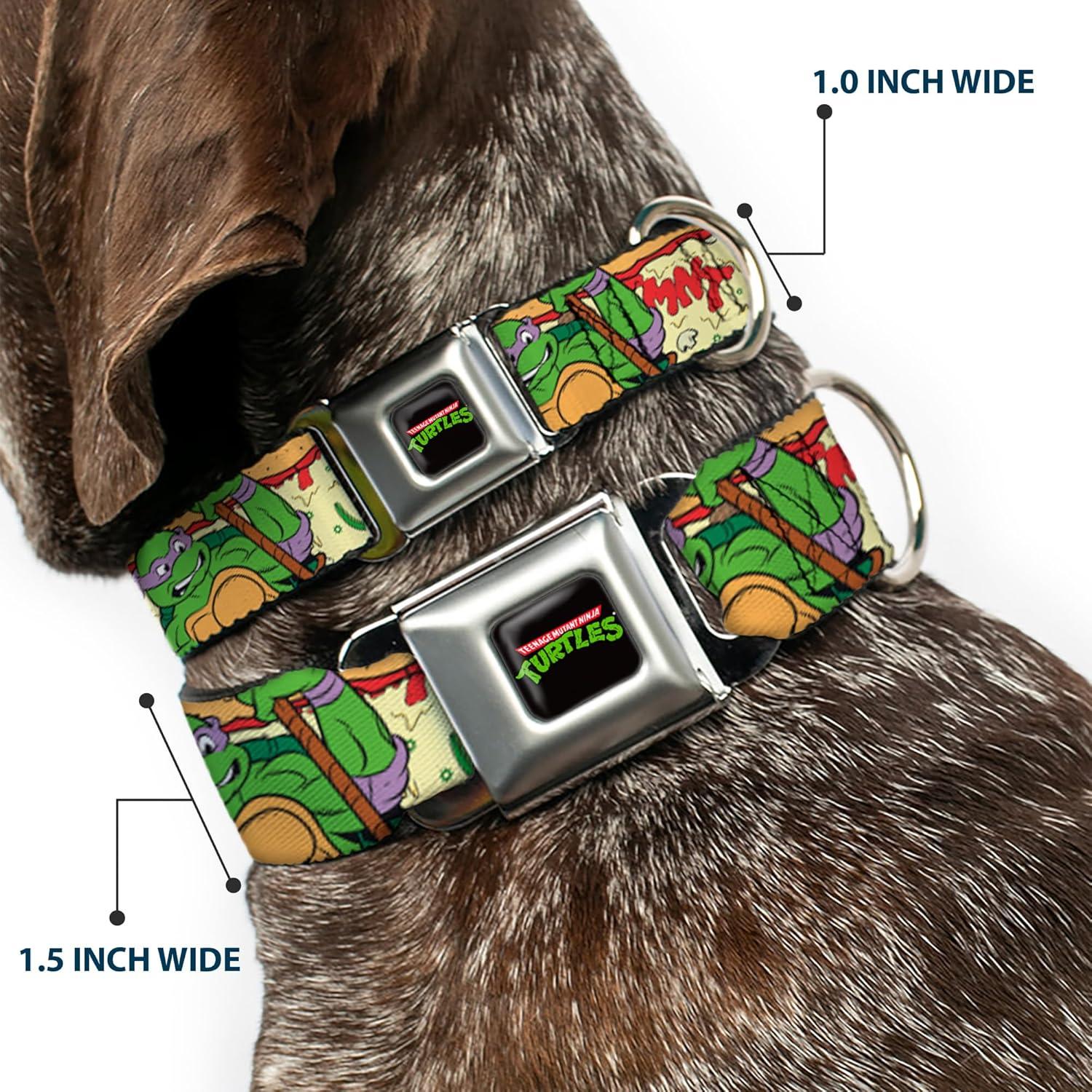 Collar de Perro TMNT Pizza Buckle-Down 2.5cm Ancho 23-38cm