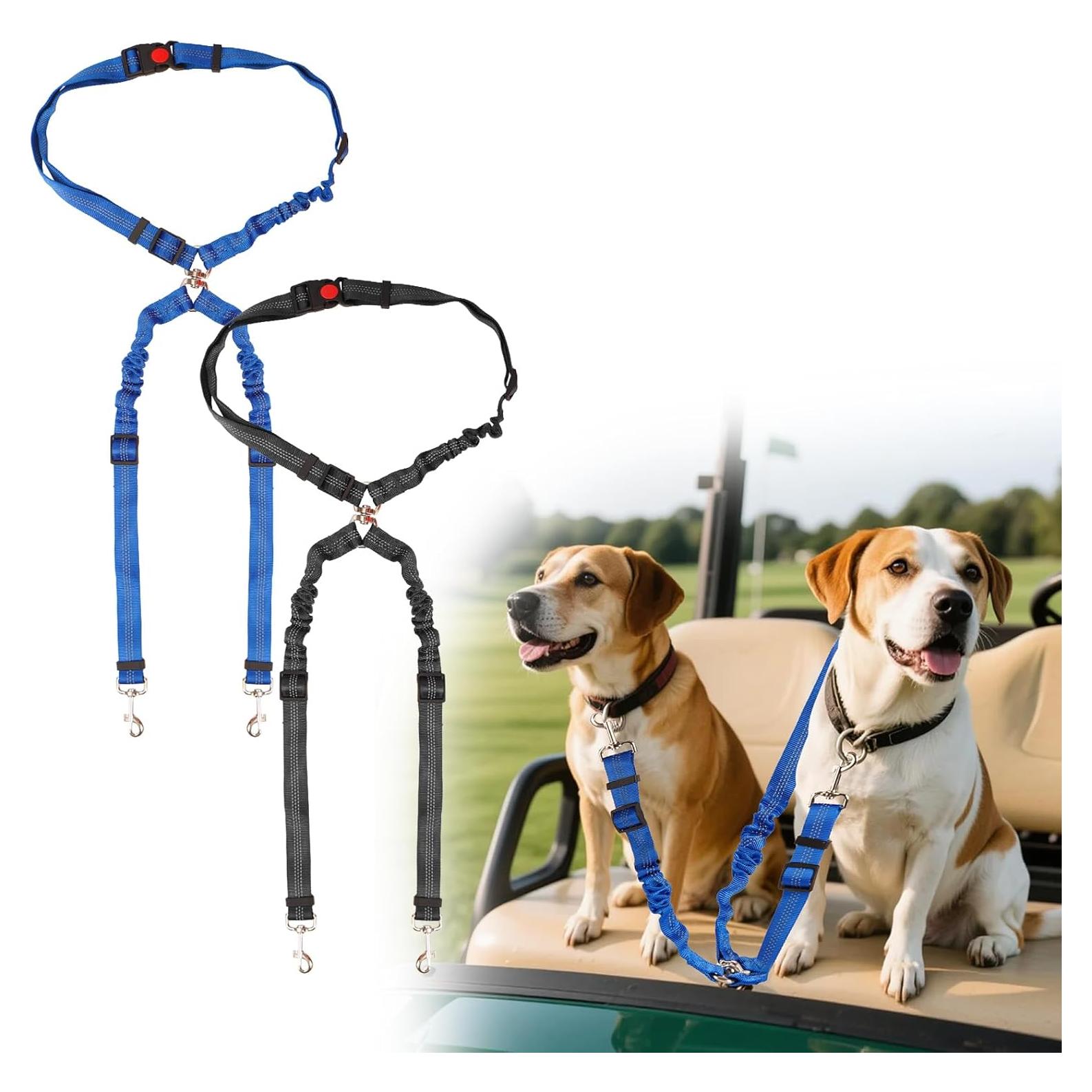 Asiento para Perros en Carro de Golf Hezaosth - Doble Arnés Seguridad