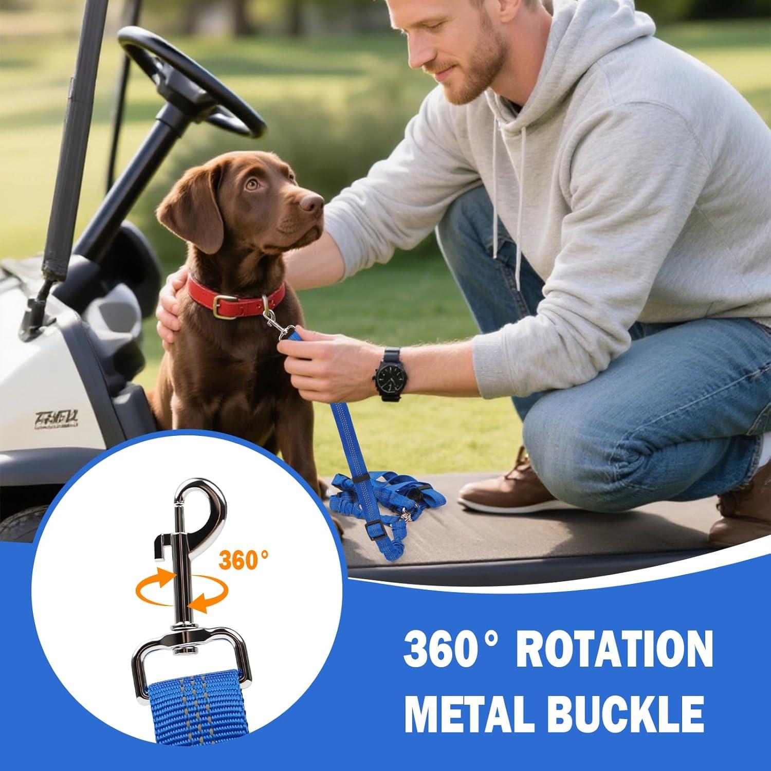 Asiento para Perros en Carro de Golf Hezaosth - Doble Arnés Seguridad