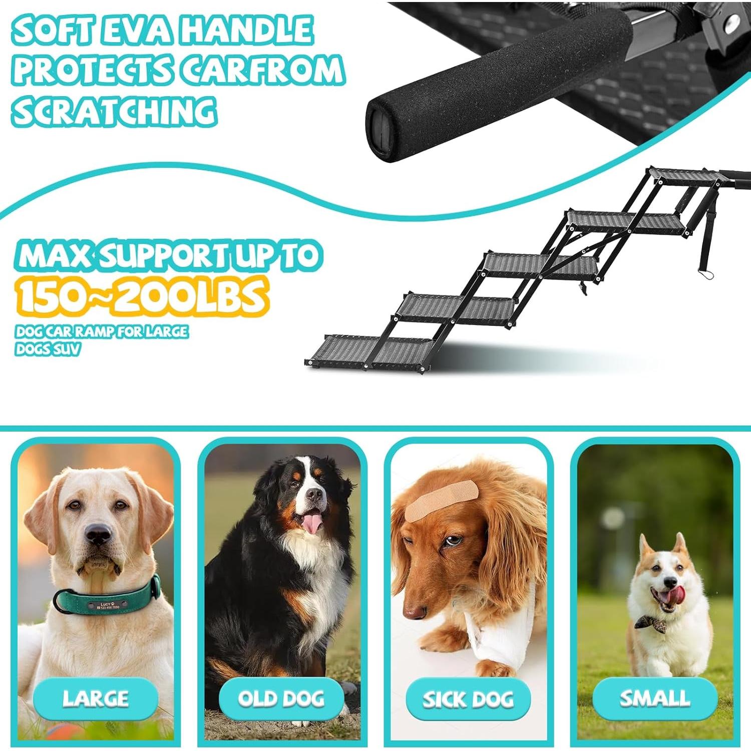 Escalera Plegable para Perros Zendova - 5 Escalones Antideslizantes