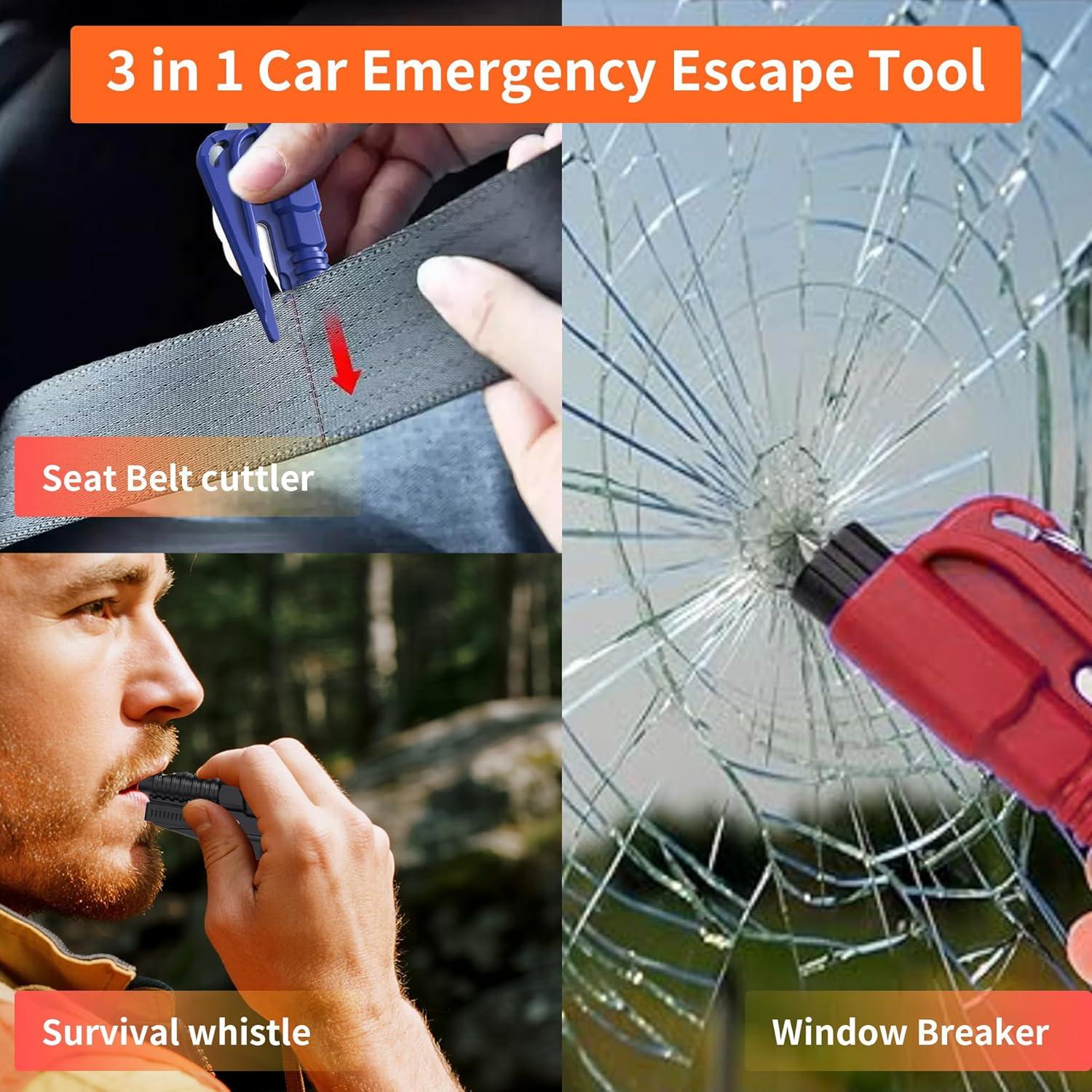 Herramienta de Escape 3 en 1 Fonestuff - Rompe Ventanas y Cortador de Cinturón