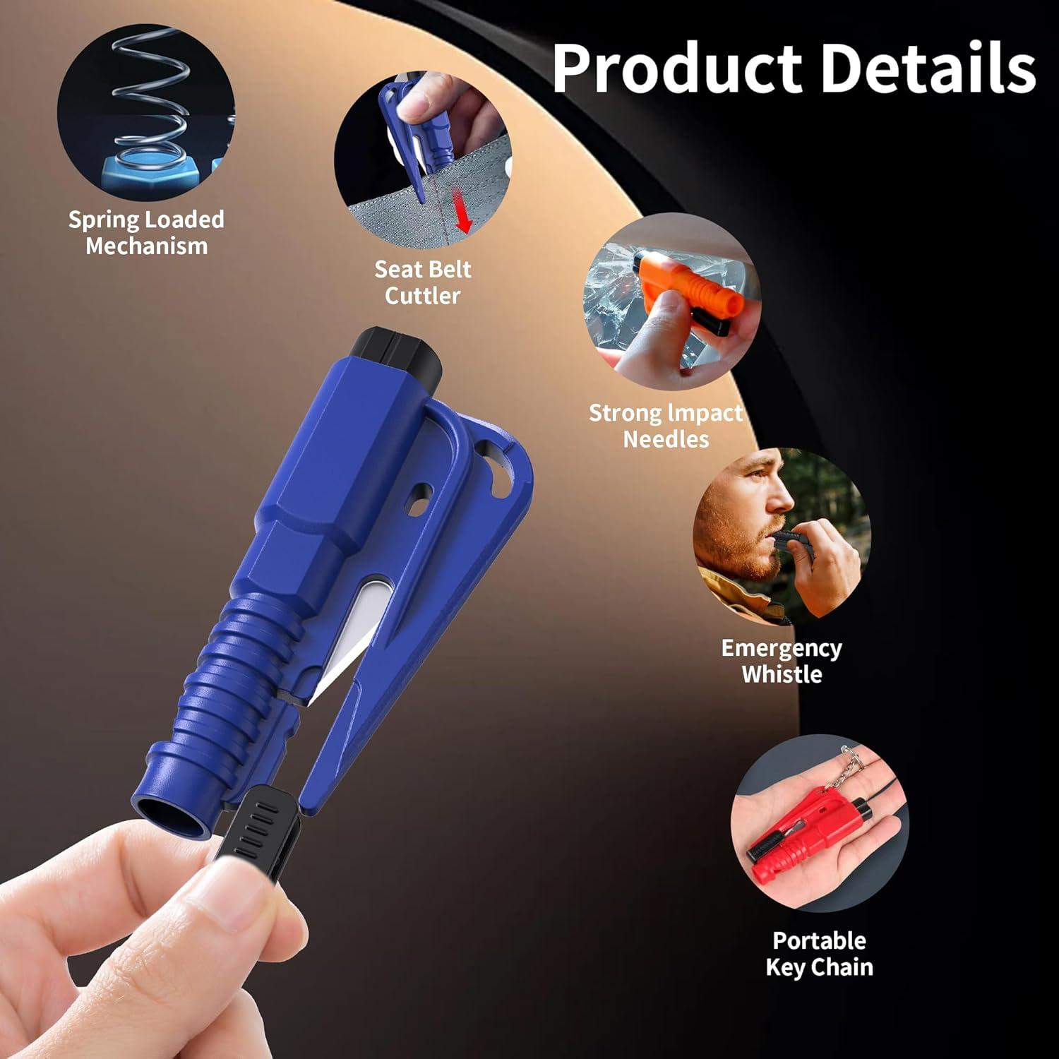 Herramienta de Escape 3 en 1 Fonestuff - Rompe Ventanas y Cortador de Cinturón