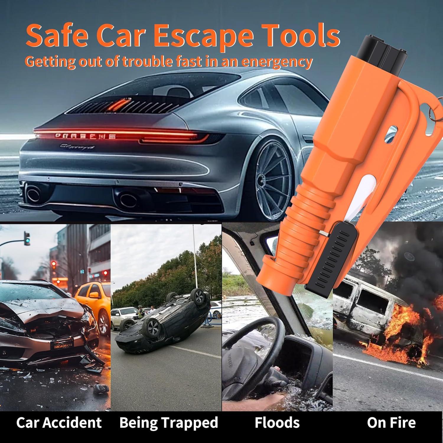 Herramienta de Escape 3 en 1 Fonestuff - Rompe Ventanas y Cortador de Cinturón